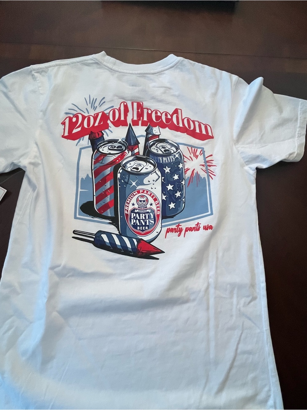 Party Pants brand "12oz of Freedom" Graphic Tee - White